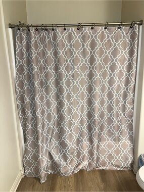 Geometric Standard 72in X 72in Moroccan Fretwork Fabric Shower Curtain